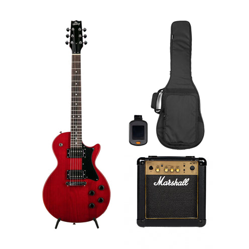 Heritage Ascent Collection H-137 Humbucker Electric Guitar w/ Marshall MG10G Bundle, Vintage Cherry