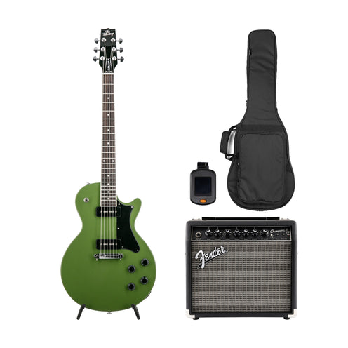 Heritage Ascent+ Collection H-137 Electric Guitar Bundle, Olive Drab (SG)