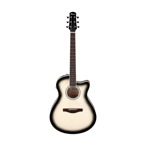 Ibanez AAM370M1CE-TPA Advanced Acoustic Auditorium Guitar, Transparent Panda High Gloss Finish