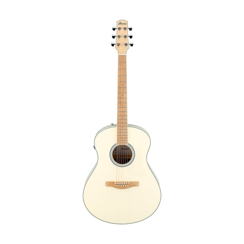 Ibanez AAM370M2E-AIB Adv Acoustic Auditorium Guitar, Transparent Antique White Ice Blue Open Pore