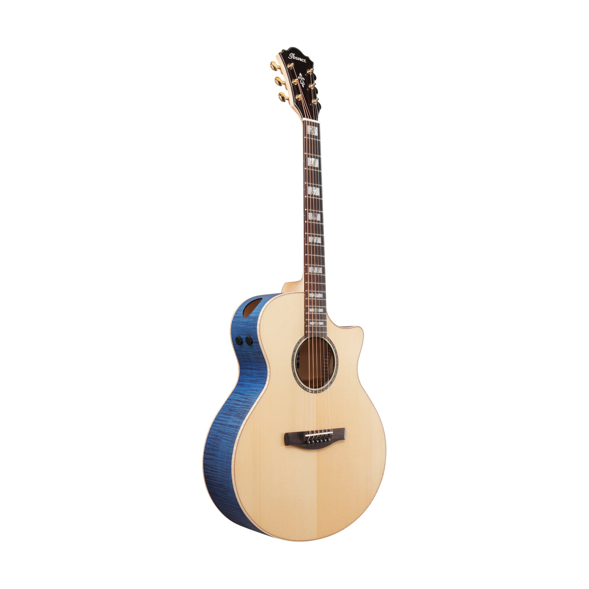 Ibanez AE390-NTA Acoustic Guitar w/Natural High Gloss Top, Aqua