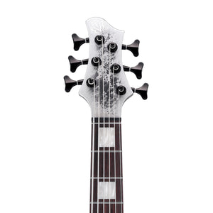 Ibanez BTB25TH6-SLM 6-String Electric Bass Guitar, Silver Blizzard Matte