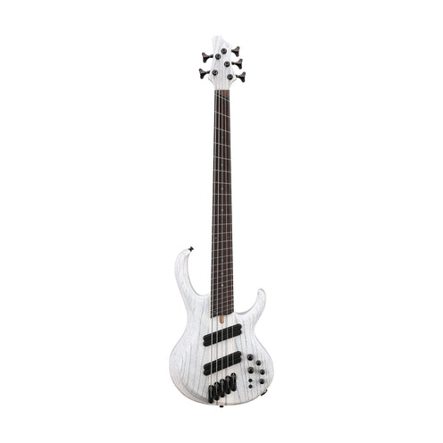 Ibanez Bass Workshop BTB865MS-TWF 5-String Bass Guitar w/Case, Transparent White Flat