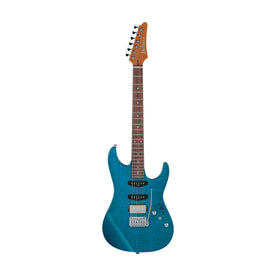 Ibanez MMN1-TAB Martin Miller Signature Electric Guitar w/Case, Transparent Aqua Blue