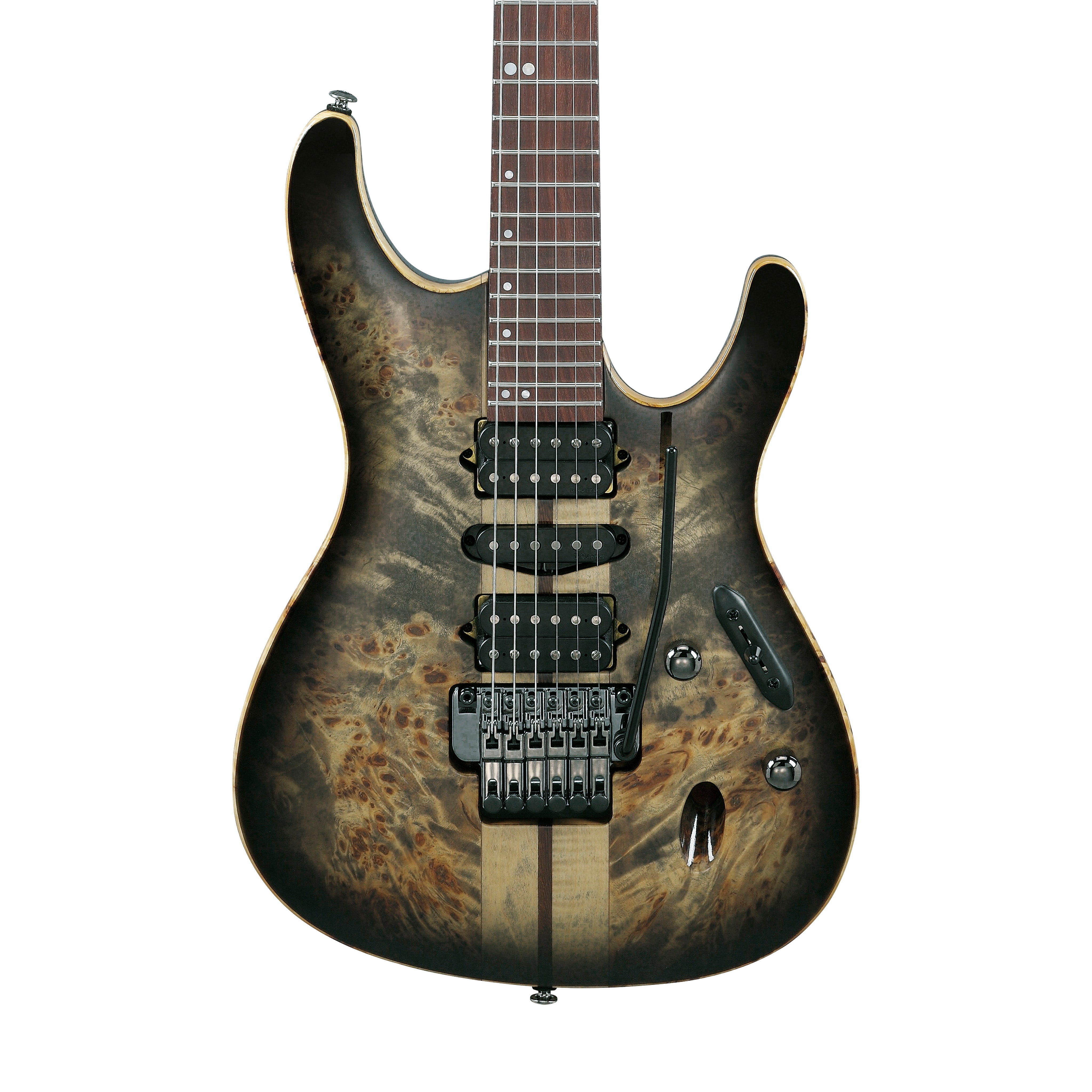Ibanez Premium S1070PBZ Electric Guitar w/Gig Bag, Charcoal Black