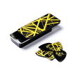 Jim Dunlop EVHPT04EVH VH-II Yellow w/ Black Stripes Max-Grip 0.60MM Guitar Pick Tin, 6-Pack