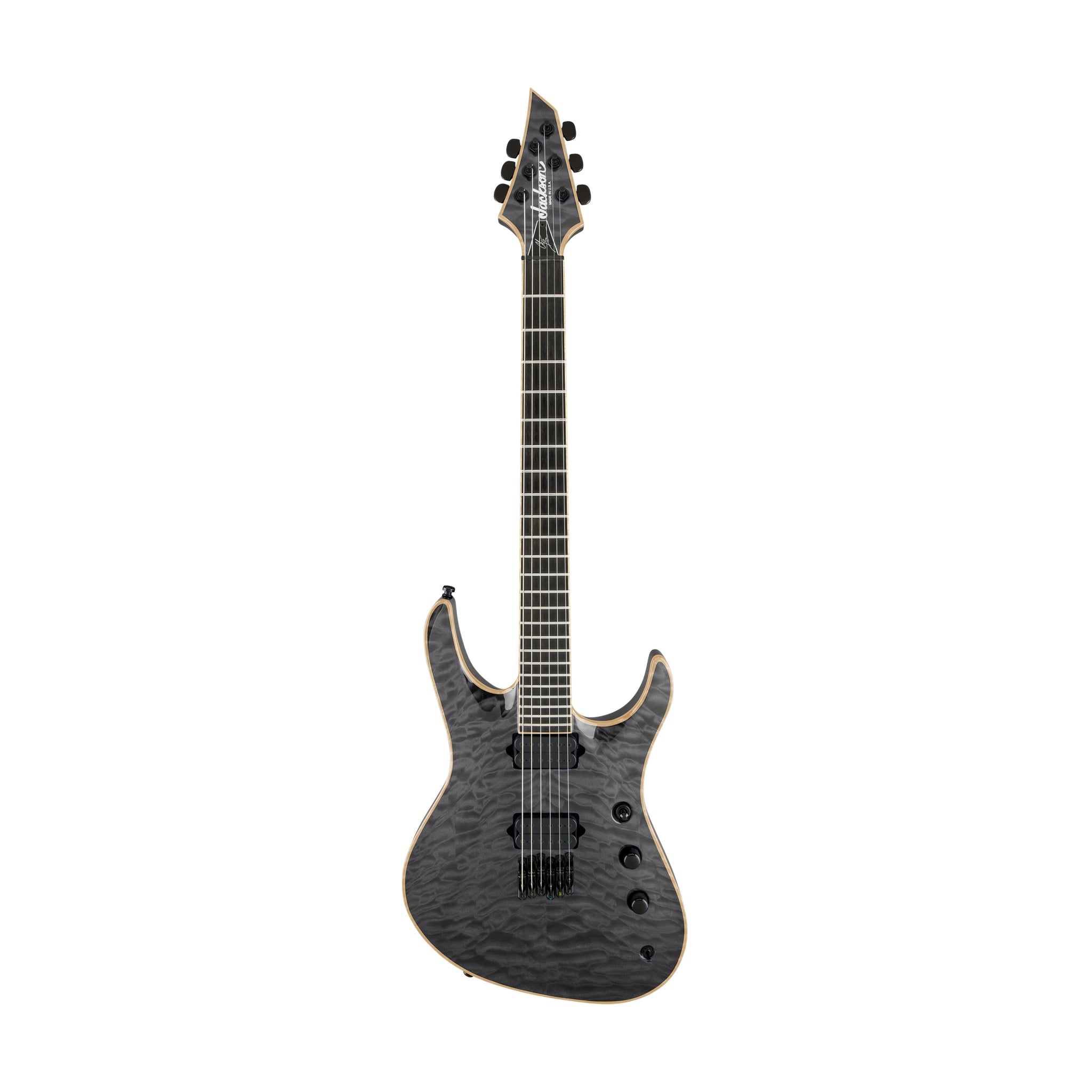 Jackson USA Signature Chris Broderick Soloist HT6 Electric Guitar, Ebony FB, Transparent Black