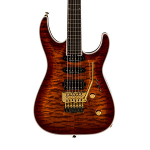 Jackson Pro Plus Series Soloist SLA3Q Electric Guitar, Ebony FB, Amber Tiger Eye
