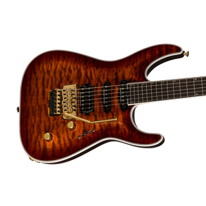 Jackson Pro Plus Series Soloist SLA3Q Electric Guitar, Ebony FB, Amber Tiger Eye