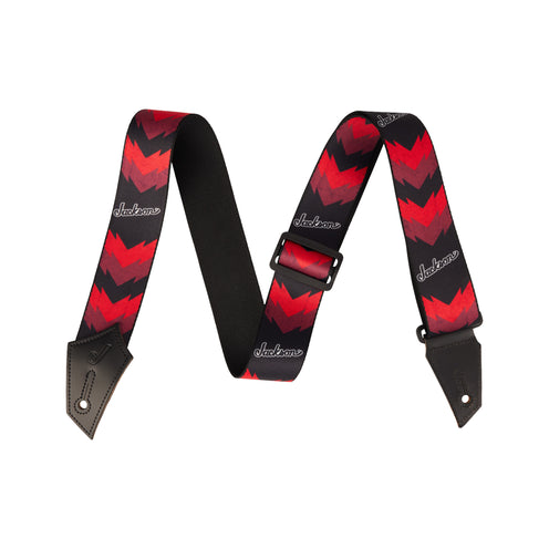 Jackson Double V Pattern Guitar Strap, Black/Red