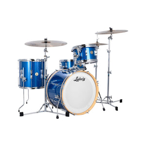 Ludwig LCLUB20BL Continental Club 4-Piece Drum Kit(20B+14F+12T+14S), Blue Sparkle