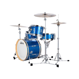 Ludwig LCLUB20BL Continental Club 4-Piece Drum Kit(20B+14F+12T+14S), Blue Sparkle