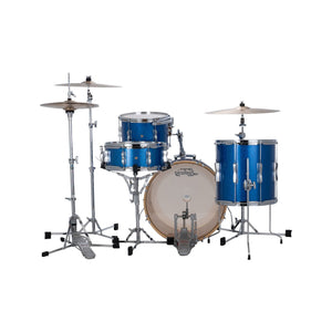 Ludwig LCLUB20BL Continental Club 4-Piece Drum Kit(20B+14F+12T+14S), Blue Sparkle