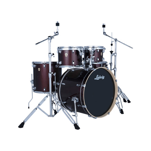 Ludwig LE5220C1 Evolution 5pcs Drum Kit w/Hardware, Carmel Sparkle