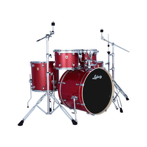 Ludwig LE5220C2 Evolution 5pcs Drum Kit w/Hardware, Crimson Sparkle