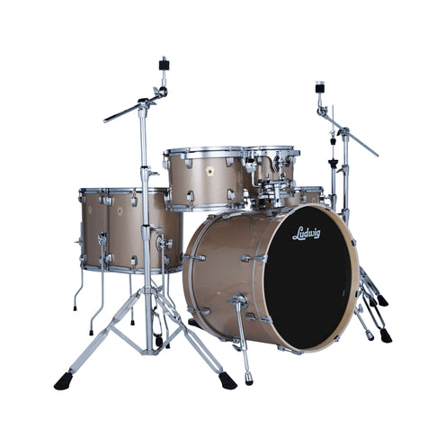 Ludwig LE6220C3 Evolution 6pcs Drum Kit w/Hardware, Prosecco Sparkle