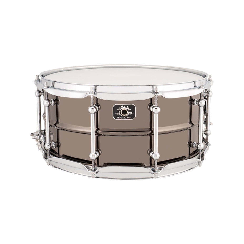 Ludwig LU5514C 5.5x14inch Universal Brass Snare, Black Nickel Plated Shell, Chrome Hardware