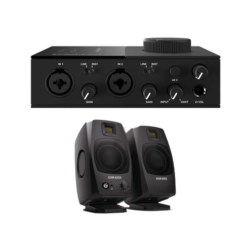 Native Instruments Komplete Audio 2 w/ Adam D3V Bundle, Black