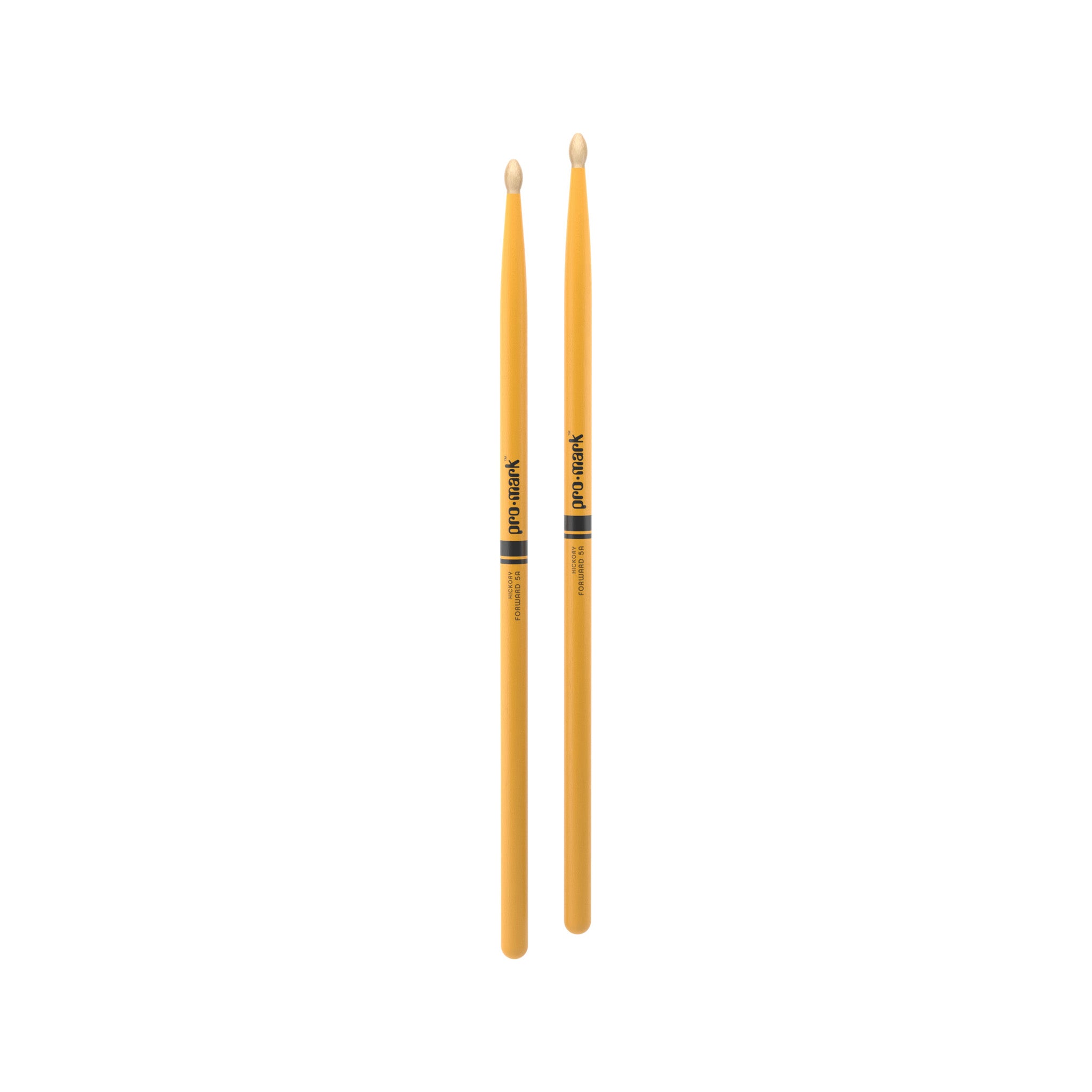 Promark TX5AW-YELLOW Hickory 5A Drumsticks, Wood Tip, Yellow