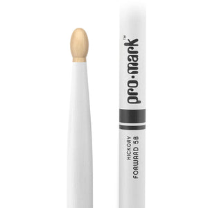 Promark TX5BW-WHITE Hickory 5B Drumsticks, Wood Tip, White