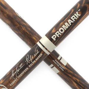 Promark TXDCBYOSW-FG BYOS FireGrain Hickory Marching Drumsticks, Large Round Wood Tip,
