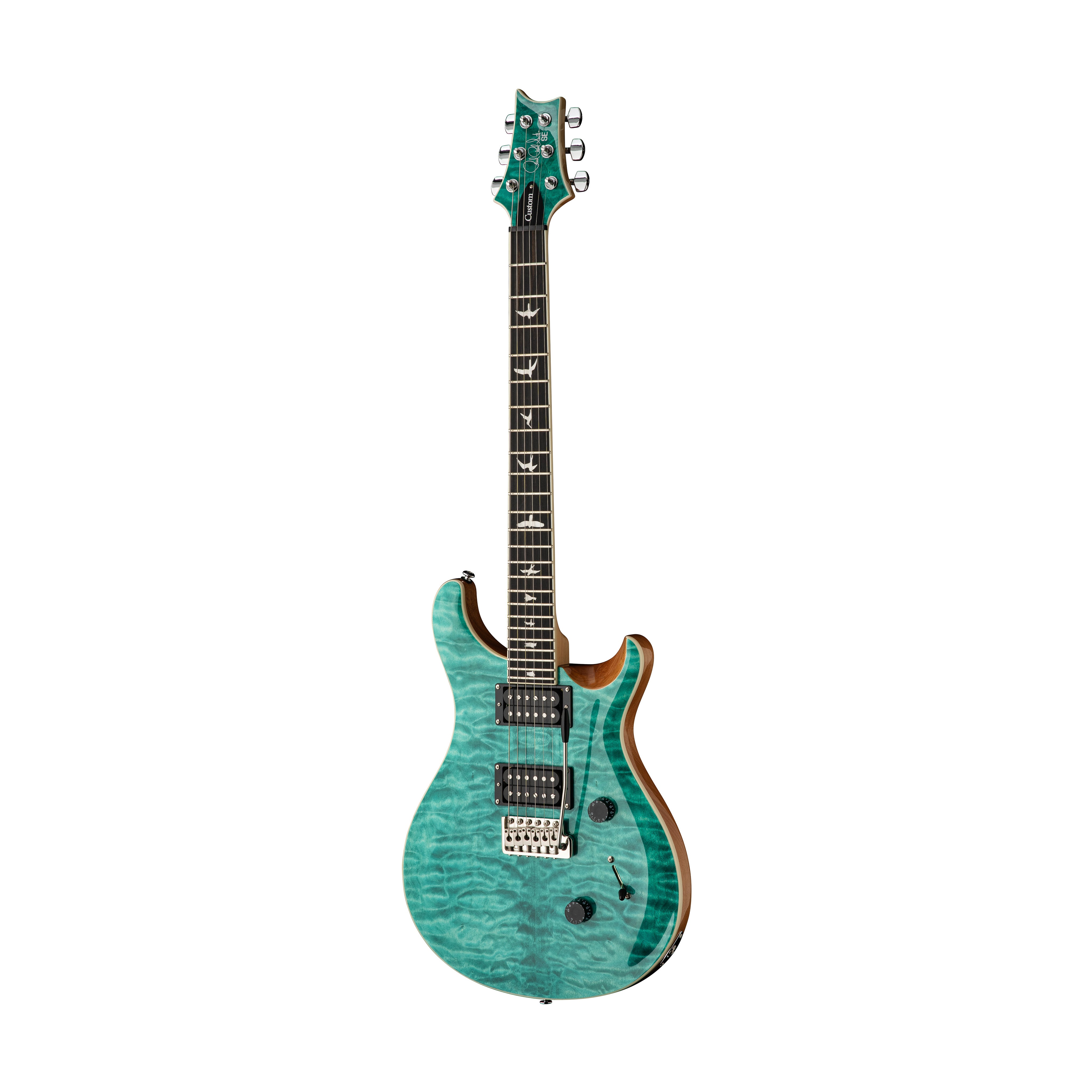 PRS SE Custom 24 Electric Guitar w/Quilt Package, Turquoise – Swee