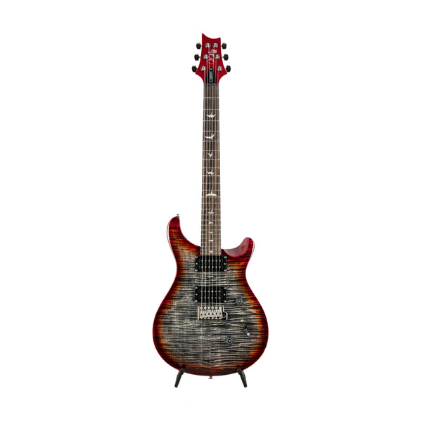 PRS SE Custom 24 Electric Guitar w/Bag, Charcoal Cherry Burst