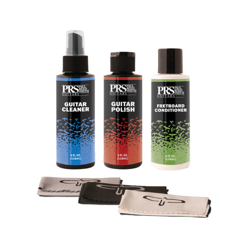 PRS Guitar Care Bundle w/Guitar Cleaner, Guitar Polish, FB Conditioner & Microfiber Polishing Cloths