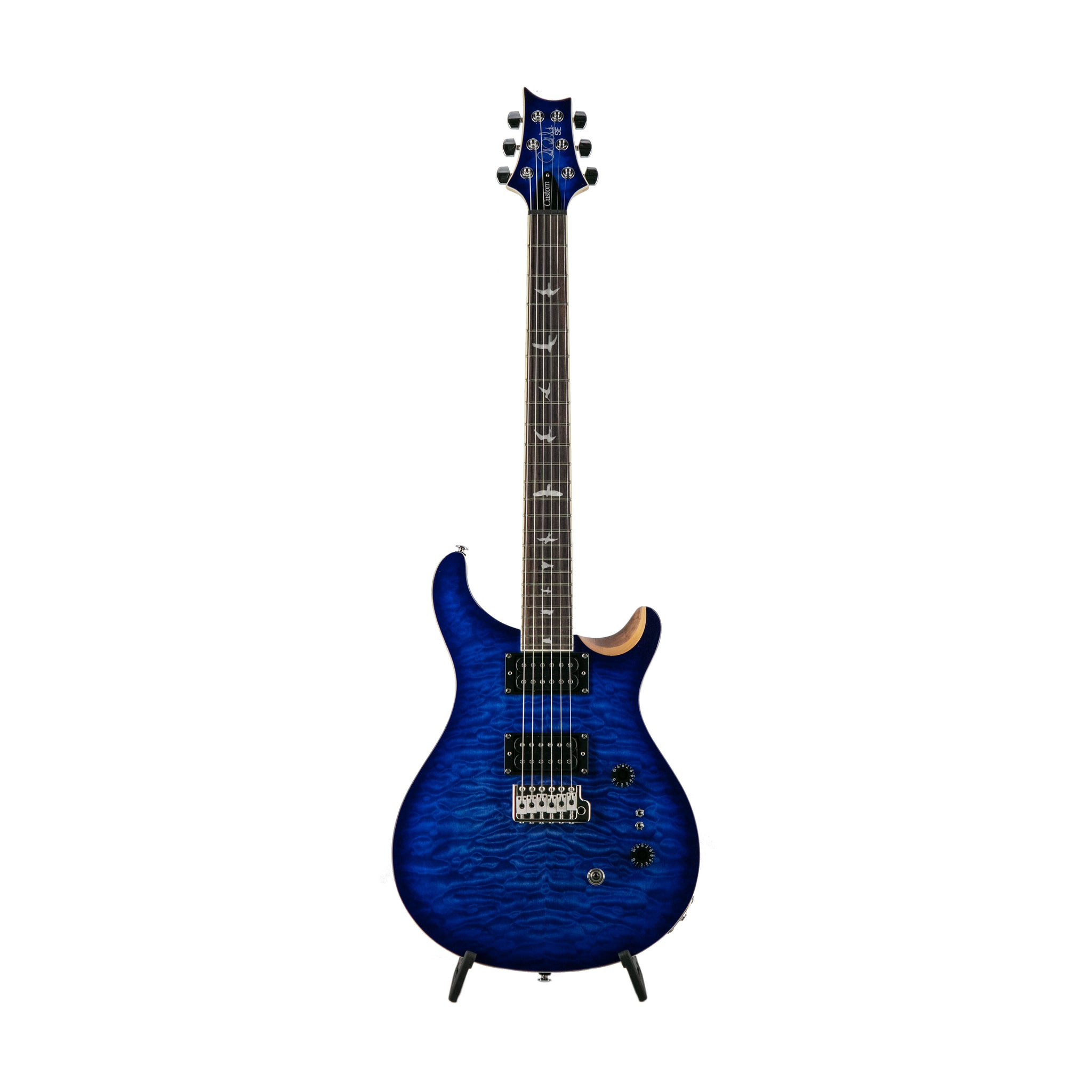 PRS SE Custom 24-08 Quilted Top Limited Edition Electric Guitar, Faded Blue Burst