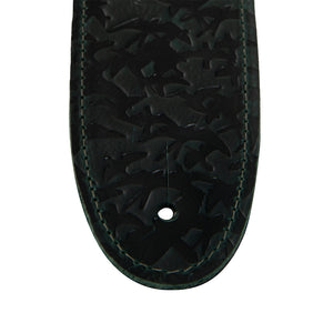 PRS 2.5inch Leather Bird Swarm Guitar Strap, Dark Green