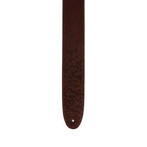 PRS 2.5inch Leather Bird Swarm Guitar Strap, Rust