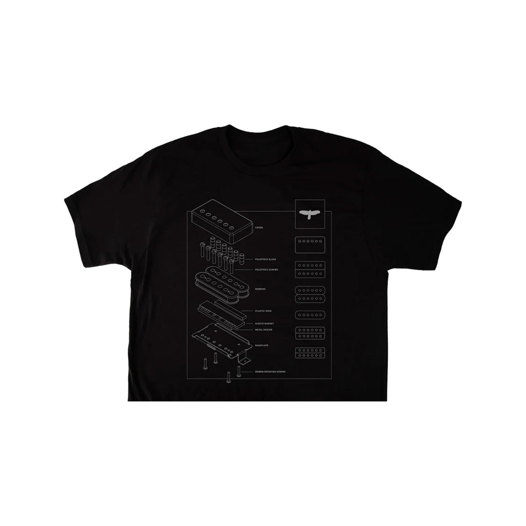 PRS Exploded Pickup Tee, Black