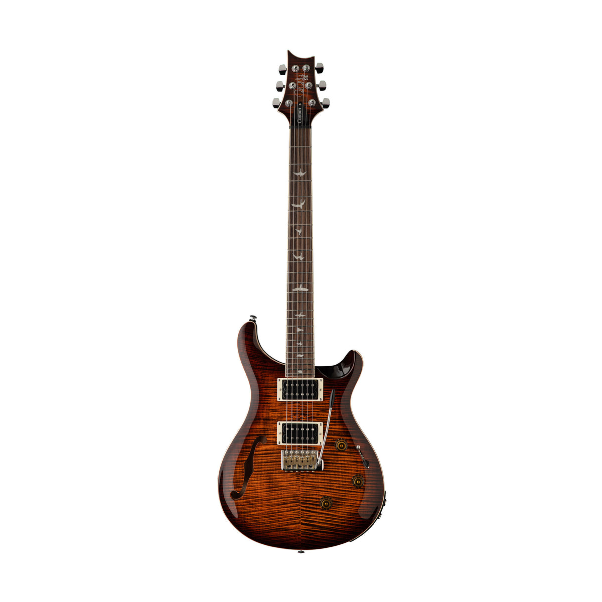 ギター PRS SE Custom 24 semi-hollow piezo PRS SE Custom 24 Semi-Hollowbody Piezo, Orange Tiger Smokeburst