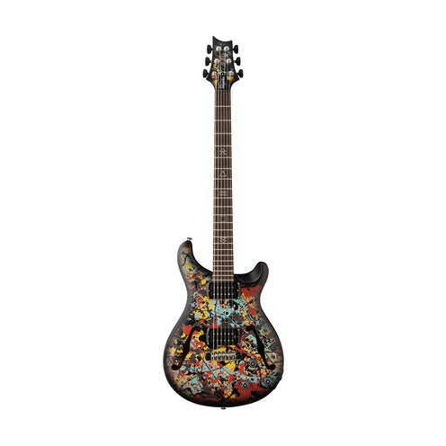 PRS SE ES Cosmic Splash Hollowbody I Baritone Guitar, Drip Paint Artwork