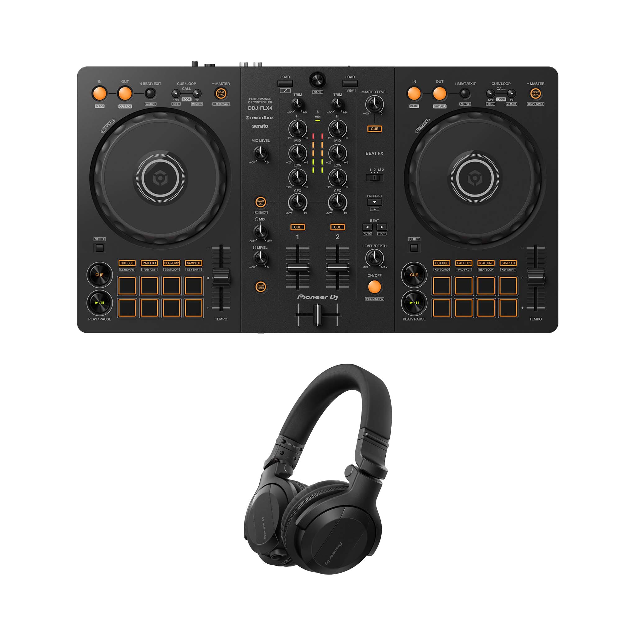 Pioneer DDJ-FLX4 w/HDJ-CUE1 Bluetooth Bundle – Swee Lee Singapore