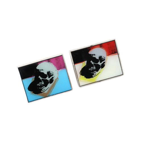 Pintrill Andy Warhol Skulls Blue White Pin Set