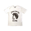 Rockoff James Brown Unisex T-Shirt: Stay On The Scene, White