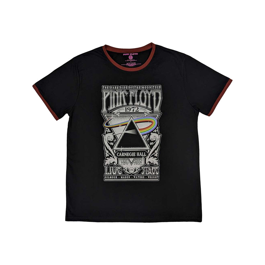 Rockoff Pink Floyd Unisex Ringer T-Shirt: Carnegie Hall Poster, Black