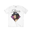 Rockoff Shania Twain Unisex T-Shirt: Purple Photo, White