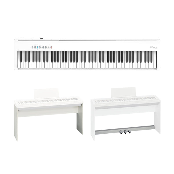 Roland FP-30X 88-Key Digital Piano w/Stand & 3 Pedals, White