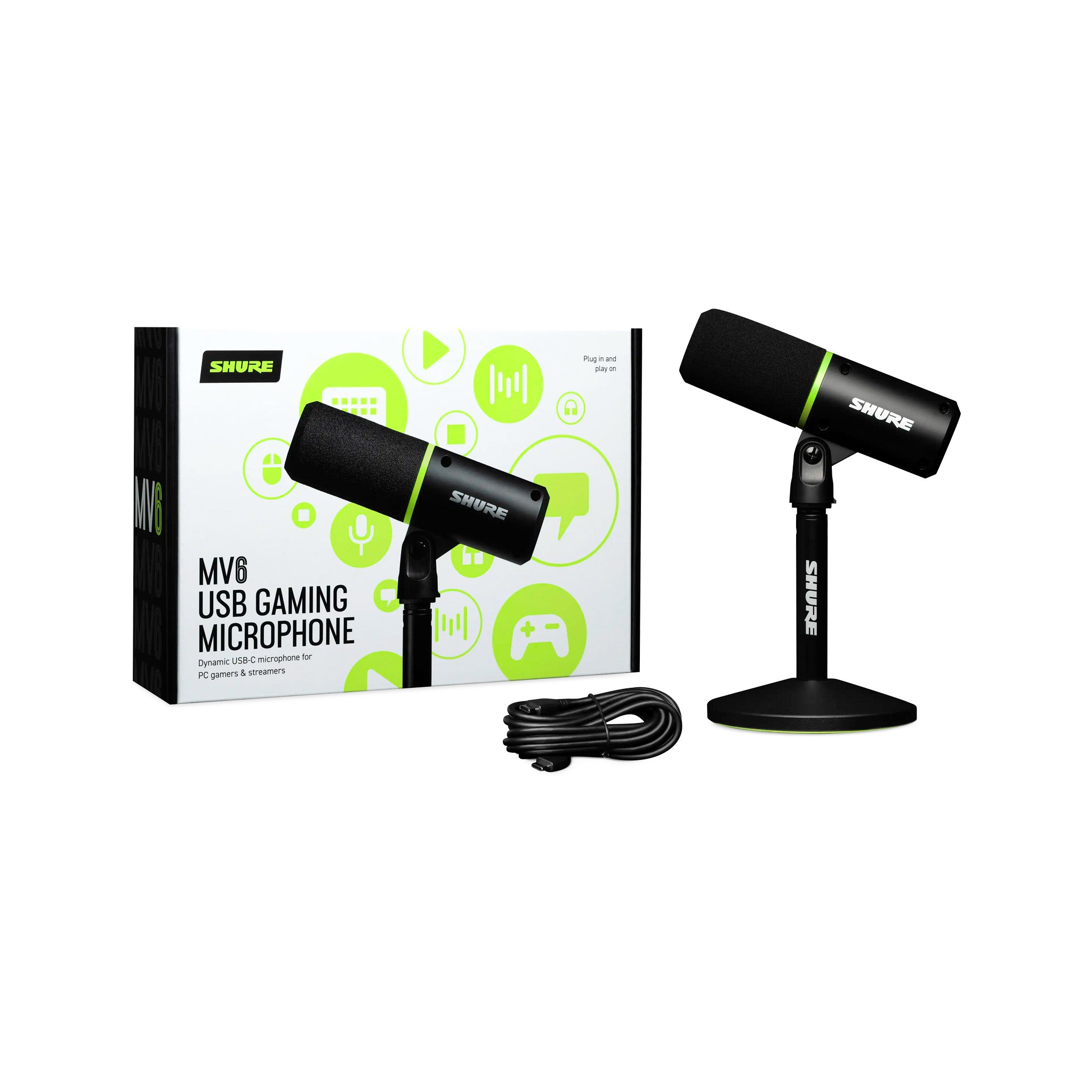 Shure MV6 USB Gaming Microphone, Black – Swee Lee Singapore