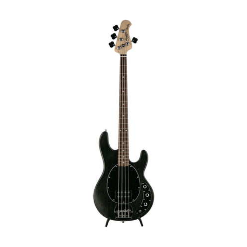 Sterling S.U.B Series RAY4 4-String Electric Bass Guitar, Jatoba FB, Trans Black Satin