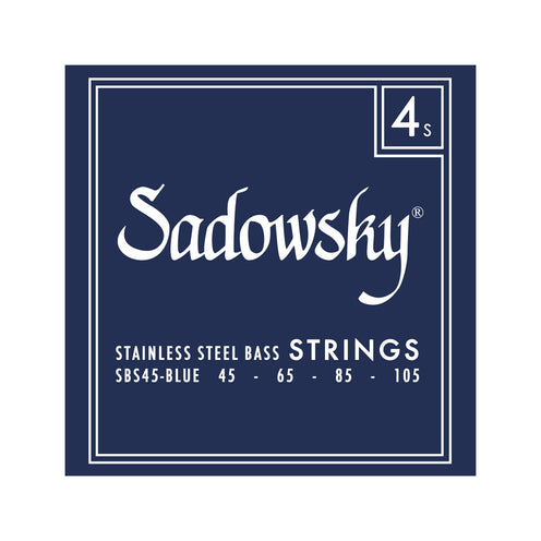 Sadowsky Blue Label Stainless Steel 4-String Bass String Set, 045-105