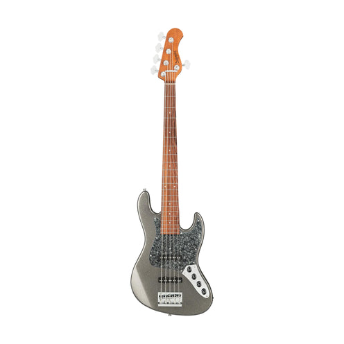 Sadowsky MetroExpress 21Fret Vintage JJ 5-String Bass Guitar, Morado FB, Silver Metallic High Polish