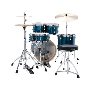 TAMA IP50H6W-HLB Imperialstar Drum 5-Piece Drum Kit w/Hardware+Throne, Hairline Blue