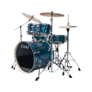 TAMA IP62H6W-HLB Imperialstar Drum 6-Piece Drum Kit w/Hardware+Throne, Hairline Blue