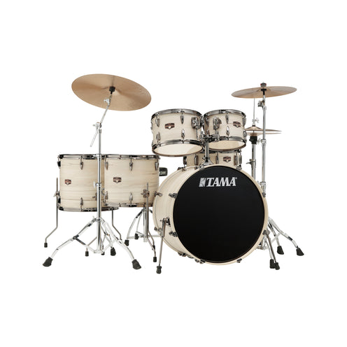 TAMA IP62H6WBN-WBW Imperialstar 6-Piece Drum Kit w/Black Hardware, White Birch Wrap (Limited)