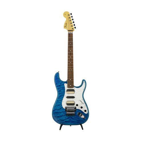 Fender Michiya Haruhata Stratocaster Electric Guitar, RW FB, Caribbean Blue Trans, JD2301XXXX