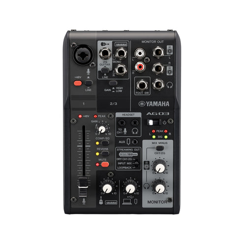 Yamaha AG03MK2 3-channel Mixer and USB Audio Interface, Black