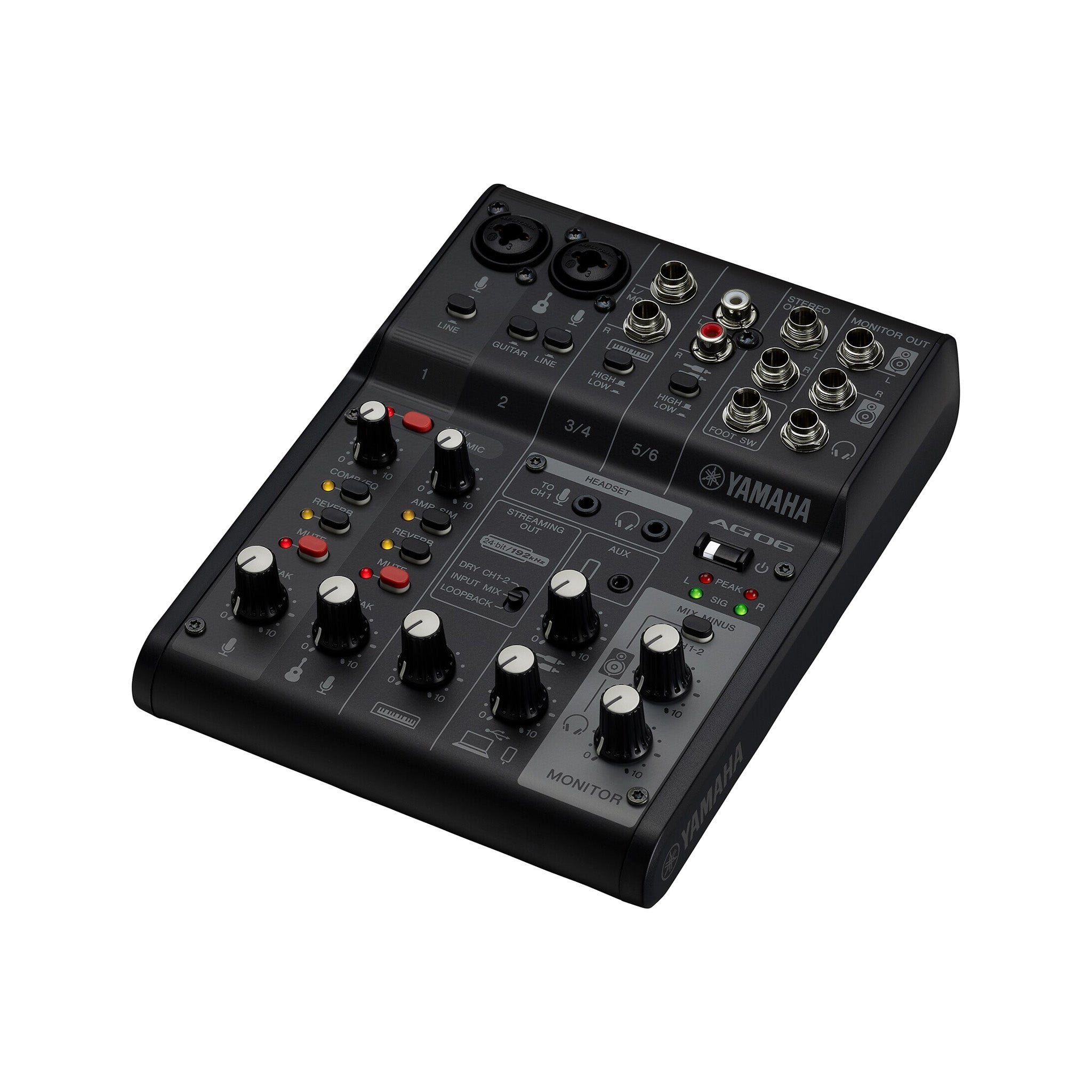 Yamaha AG06MK2 6-channel Mixer and USB Audio Interface, Black